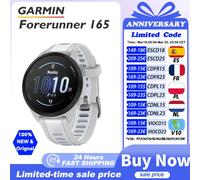Montre GARMIN Forerunner 165 avec capteur d'oxygène sanguin, suivi du stress, dynamiques de course à pied, fréquence cardiaque et entraînement croisé. white