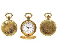 Montre gousset dorée sur le thème chasse