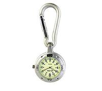 Montre Gousset Mousqueton Sport Couleur Argent Cadran Lumineux Dans Le Noir Pour Docteur Infirmière