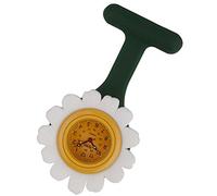 Montre gousset silicone marguerite funky broche tunique infirmière docteur paramédical avec pile supplémentaire