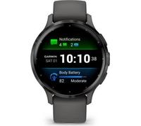 Montre GPS connectée - GARMIN - Venu 3S - 30,4mm (1,2) - Acier Gray, boîtier gris foncé et bracelet en silicone gris foncé