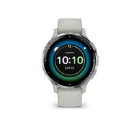 Montre GPS connectée - GARMIN - Venu 3S - 30,4mm (1,2"") - Acier Silver, boîtier vert sauge et bracelet en silicone vert sauge
