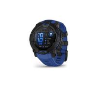 Montre gps garmin instinct 3 amoled 45 mm noir avec bracelet en silicone bleu electrique edition limitee supernova