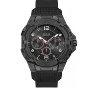 Montre - Guess - 51 5 mm - Acier inoxydable noir - Cuir véritable noir - Étanchéité 10 ATM