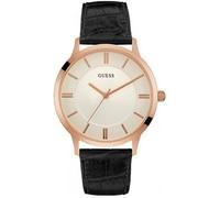 Montre - Guess - Escrow - Acier rosé - Cuir noir - Étanchéité 30m