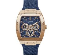 GUESS Montre à affichage analogique 'Phoenix' bleu / or, Taille One Size