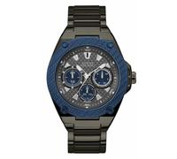 Montre Guess W1305G3 - LEGACY Boîtier acier canon de fusil brillant lunette acier IP bleue cadran gunmetal multifonction bracelet acier canon de fusil brillant Homme