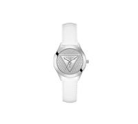 Guess Montre Glitz Femme GW0745L3 – Analogique, Boîtier 34 mm, Argent/Transparent/Blanc