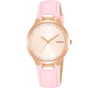 Montre habillée pour femme avec bracelet en cuir rose clair & cadran rose