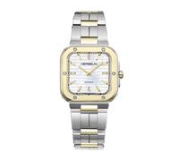 Montre - HERBELIN - Cap Camarat Square - Boîtier carré 30×30 mm - Bicolore acier/PVD or jaune - Index sertis diamants