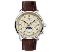 Zeppelin Montre Homme 9636-5 Moonphase Quartz Cuir Acier inoxydable Verre minéral 5 bar