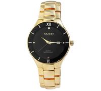 Montre homme - Akzent Exclusive - Doré métal - Cadran noir 42 mm - Quartz Japan PC32