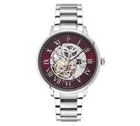 Montre Homme AUTOMATIC Argenté Cadran Bordeaux Bracelet Acier Argenté 20 MM