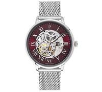 Montre Homme AUTOMATIC Argenté Cadran Bordeaux Bracelet Acier milanais Argenté 20 MM