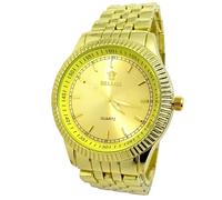 MONTRE HOMME BLANC OR ÉPAISSE DORÉ XL ROND BOSS GRAND BIG DADDY IDÉE CADEAU TOP