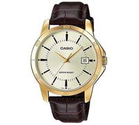 Montre Homme - CASIO - MTP-V004GL-9AUDF - Cuir Brun - Boîtier Acier Inoxydable - Quartz