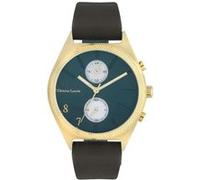 Montre Homme Christian Lacroix à Quartz Cadran Vert 40 mm Et Bracelet Noir En Cuir CLMS1805 G