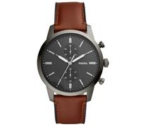 Montre Homme Chronographe Townsman - Fossil - FS5522 - Bracelet en cuir - Cadran gris foncé - Etanche 5 bar