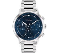 Calvin Klein Montre Analogique Multifunction à Quartz pour Homme Collection Gauge avec Bracelet en Acier Inoxydable Argenté - 25200063