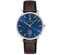 Montre Homme COEUR BATTANT Argenté Cadran Bleu Bracelet Cuir Brun 20 MM