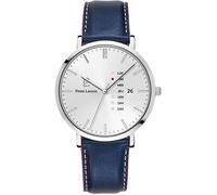 Montre Homme DATA Cadran Argenté Bracelet Cuir Bleu