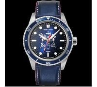 Montre Homme ÉLYSÉE Argenté Cadran Bleu Bracelet Cuir Bleu 22 MM