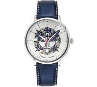 Montre Homme ÉLYSÉE Cadran Argenté Bracelet Cuir Bleu 20MM