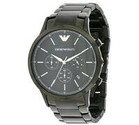 Montre Homme Emporio Armani AR2485 - Chronographe en acier inox noir, boîtier 43 mm, bracelet noir, étanche 50 m