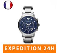 Montre Homme EMPORIO ARMANI Authentique Neuve AR2448 Cadran Bleu et Argent