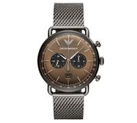 Montre Homme EMPORIO ARMANI - Modèle AR11141 - Bracelet en Acier Gris - Mouvement Quartz - Verre Minéral