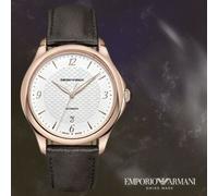 MONTRE HOMME EMPORIO ARMANI swiss made Mouvement automatique avec Date Bracelet Cuir et Cadran Or Rose
