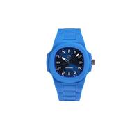 Montre Homme et Femme Élégante avec Boîtier en Polycarbonate 40,5 x 8,8 mm, Cadran Bleu avec Cristaux, Bracelet Bleu et Mouvement à Quartz Japonais - Étanche 5 ATM, Légère et Résistante