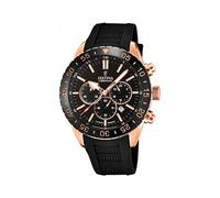 Festina Montre Homme Analogique avec Bracelet en Caoutchouc Noir - Mouvement Quartz - Chronographe - Calendrier - Verre Saphir Haute Résistance - Étanche 10 ATM F20516/2 Ceramic