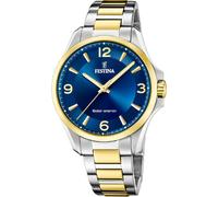 Festina Montre Homme Analogique Solaire en Acier Inoxydable 316L Multicolore - Verre Minéral Haute Résistance - Étanche 5 ATM F20657/4 Solar Energy