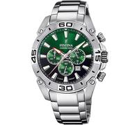Festina Montre Homme Analogique en Acier Inoxydable 316L Argenté - Mouvement Quartz - Chronographe - Calendrier - Verre Minéral Haute Résistance - Étanche 10 ATM F20543/3 Chrono Bike