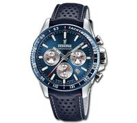 Montre FESTINA pour Homme F20561/2 Timeless Chronograph Boîtier en Acier Inoxydable Gris Bracelet en Cuir Bleu
