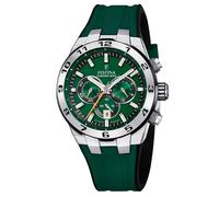 Montre FESTINA pour Homme F20671/2 Chrono Bike Boîtier en Acier Inoxydable Gris Bracelet en Caoutchouc Vert