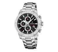 Montre homme - FESTINA - Montre acier chrono - 45 mm - Étanchéité 100 m - Cadran noir luminescent