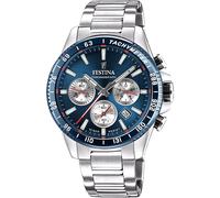 Festina Montre Homme F20560/2 Timeless Chronograph Acier 316L Quartz Chrono Cadran bleu 45mm 10ATM
