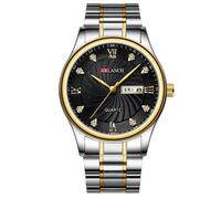 Montre Homme FESTIVUS - Quartz - Etanche - Chic - Argenté + Doré - Cadran Noir