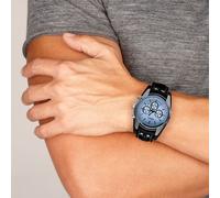 Montre Coachman Chronographe En Cuir Noir