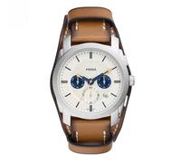 Montre homme FOSSIL Machine chrono cuir marron - Mouvement à Quartz - Couleur Blanc