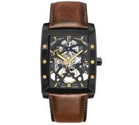 Montre Homme HECTOR Cadran Noir Bracelet Cuir Brun