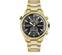 Montre Homme Hugo Boss Chronographe Globetrotter 1513932 Couleur Or Cadran Noir