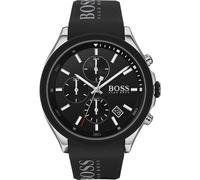Montre Homme Hugo Boss Velocity Chronograph - Cadran noir, bracelet caoutchouc, boîtier 44 mm, étanche 5 ATM