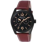 Kenneth Cole Montre analogique pour Homme à Quartz avec Bracelet en Cuir IKC8063, Rouge (Rosso), 44MM, Bracelet