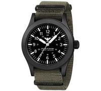 KHS Montre Bracelet Platoon Acier Solaire Vert Olive/Noir PLABSS.NSGO