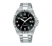Montre homme - LORUS - Grise et noire - Quartz - Bracelet acier - Dateur