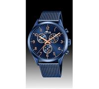Montre Homme - Lotus - 18638/1 - Chrono AM.PM - Acier Bleu - Étanche 50m - 43mm