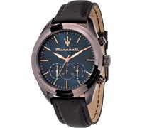 Montre Homme MASERATI TRAGUARDO R8871612008 Chrono Cuir Brun Bleu Sub 100mt